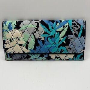 Vera Bradley Camofloral Blues Greens Trifold Wallet